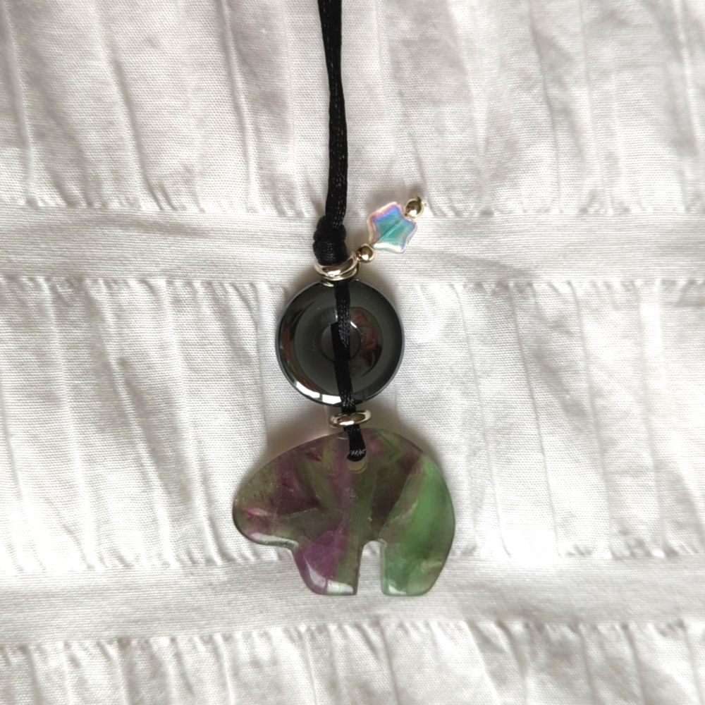 Alaskan jade bear pendant